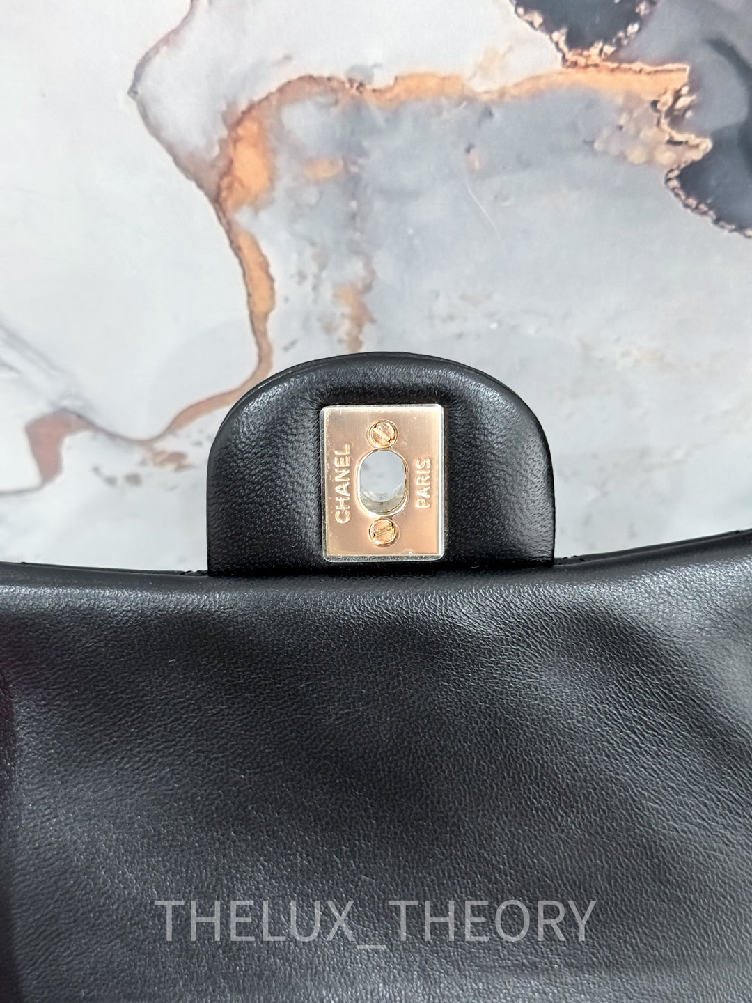 CLASSIC BLACK MINI SQUARE LAMBSKIN LIGHT GOLD HARDWARE SERIES 29