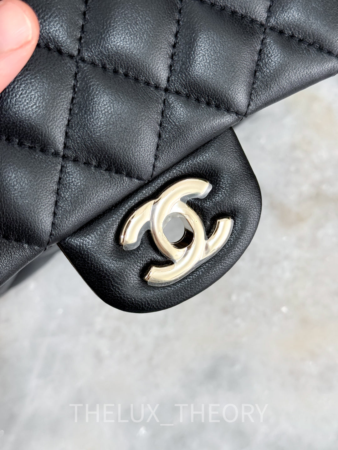 CLASSIC BLACK MINI SQUARE LAMBSKIN LIGHT GOLD HARDWARE SERIES 29