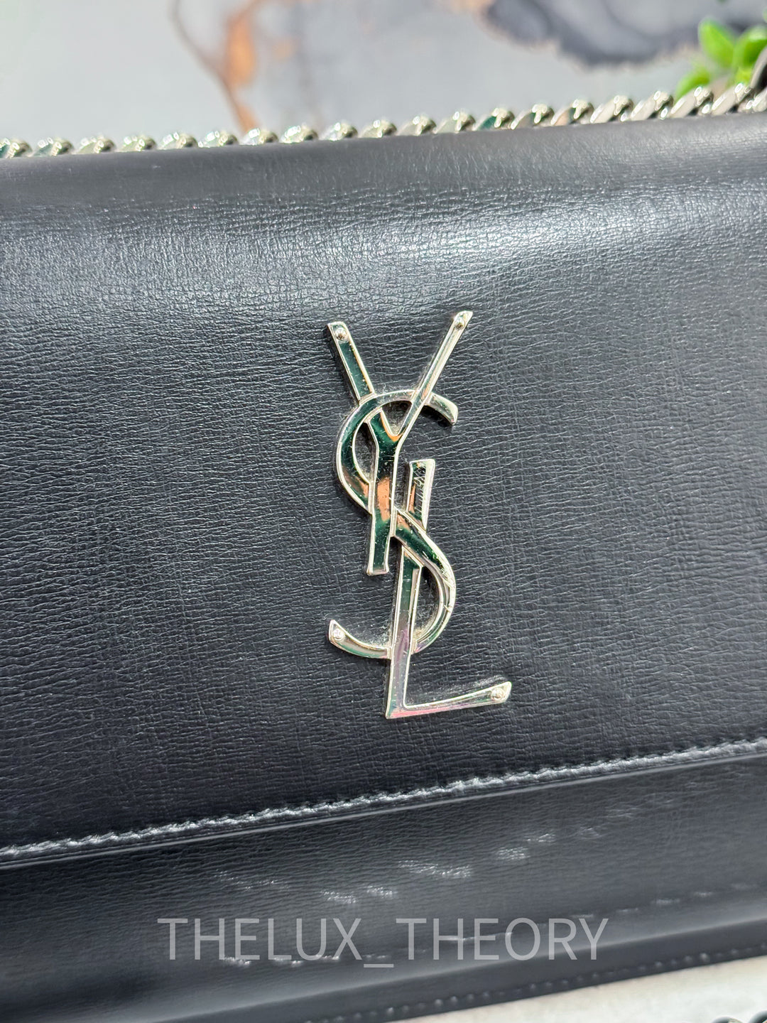 YSL SUNSET MEDIUM SMOOTH CALFSKIN SILVER HARDWARE
