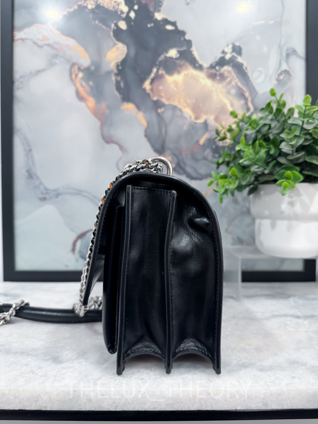 YSL SUNSET MEDIUM SMOOTH CALFSKIN SILVER HARDWARE