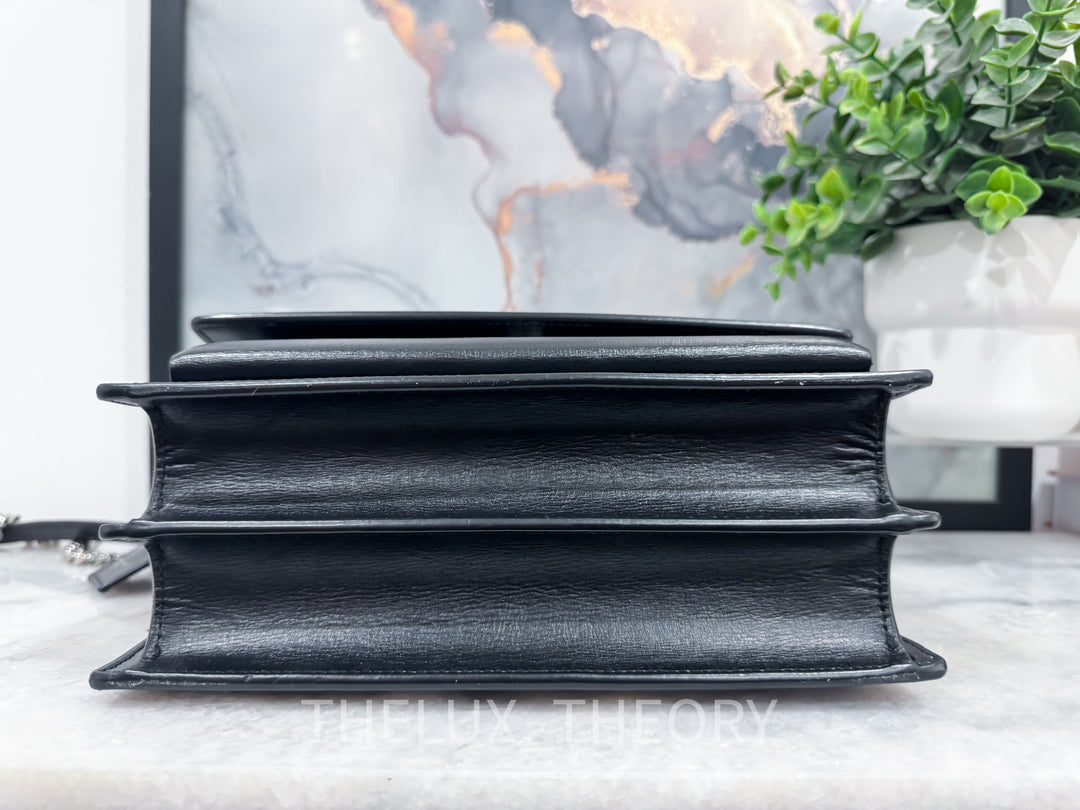 YSL SUNSET MEDIUM SMOOTH CALFSKIN SILVER HARDWARE