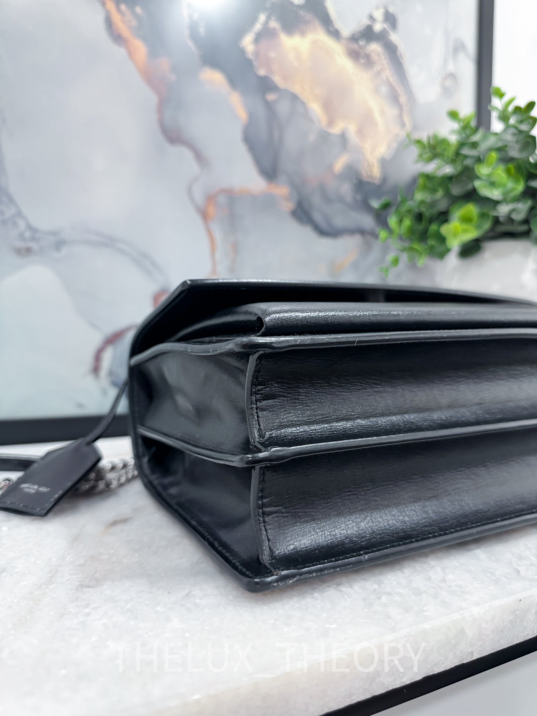 YSL SUNSET MEDIUM SMOOTH CALFSKIN SILVER HARDWARE