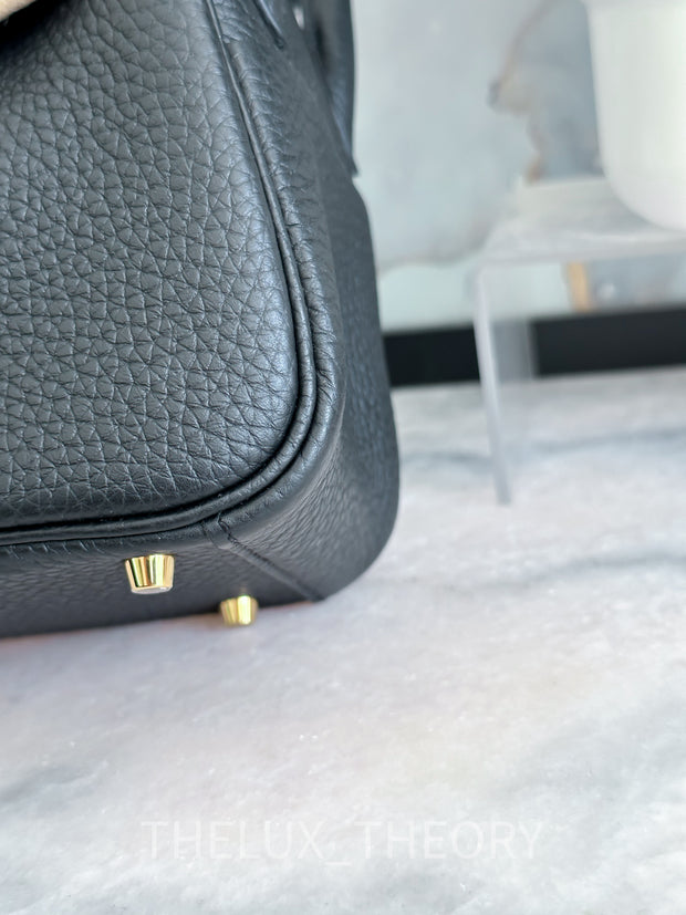 Hermes　Lindy bag mini　Black　Clemence leather　Gold hardware