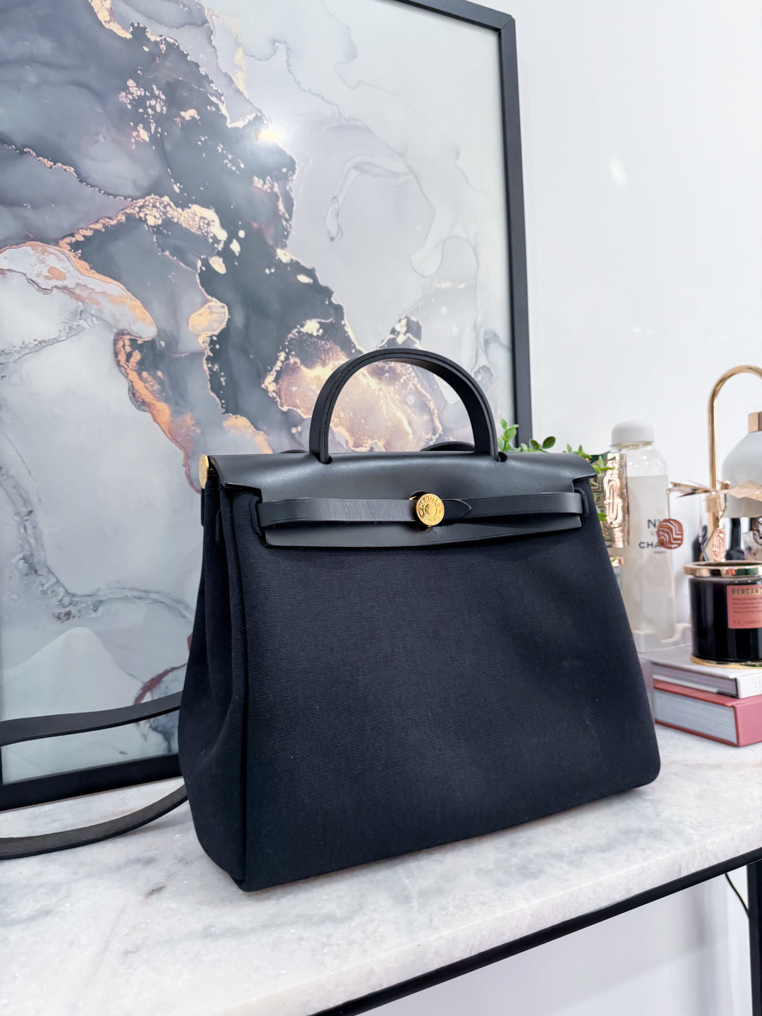 HERBAG ZIP 31 BLACK GHW Y 2020