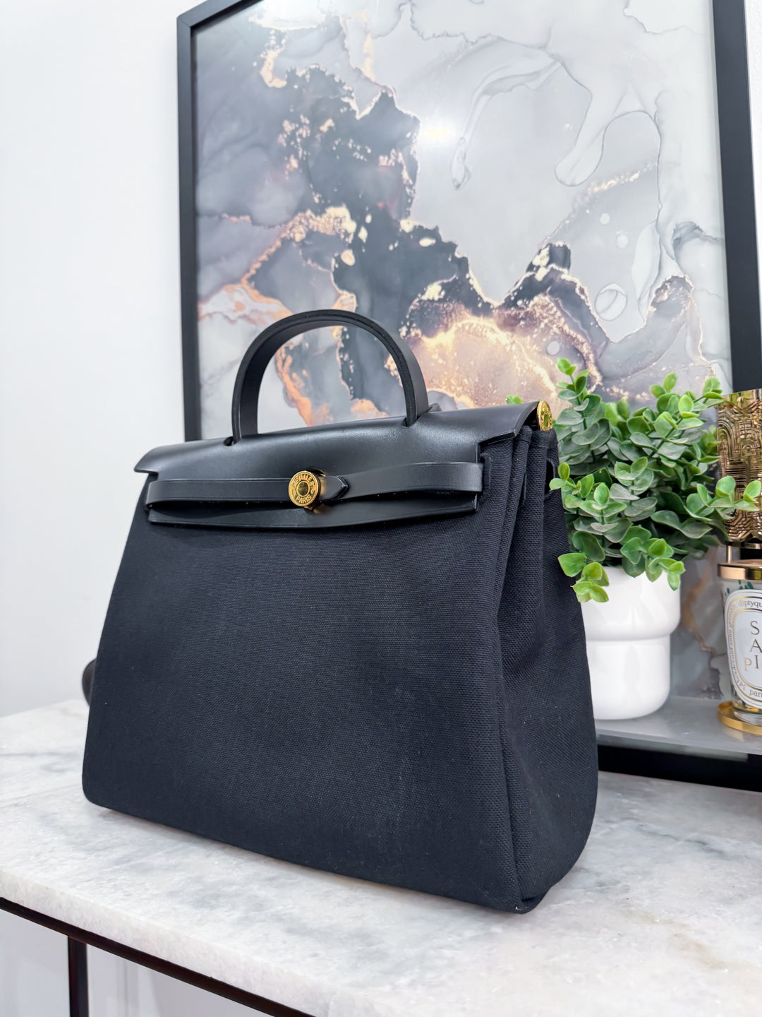 HERBAG ZIP 31 BLACK GHW Y 2020