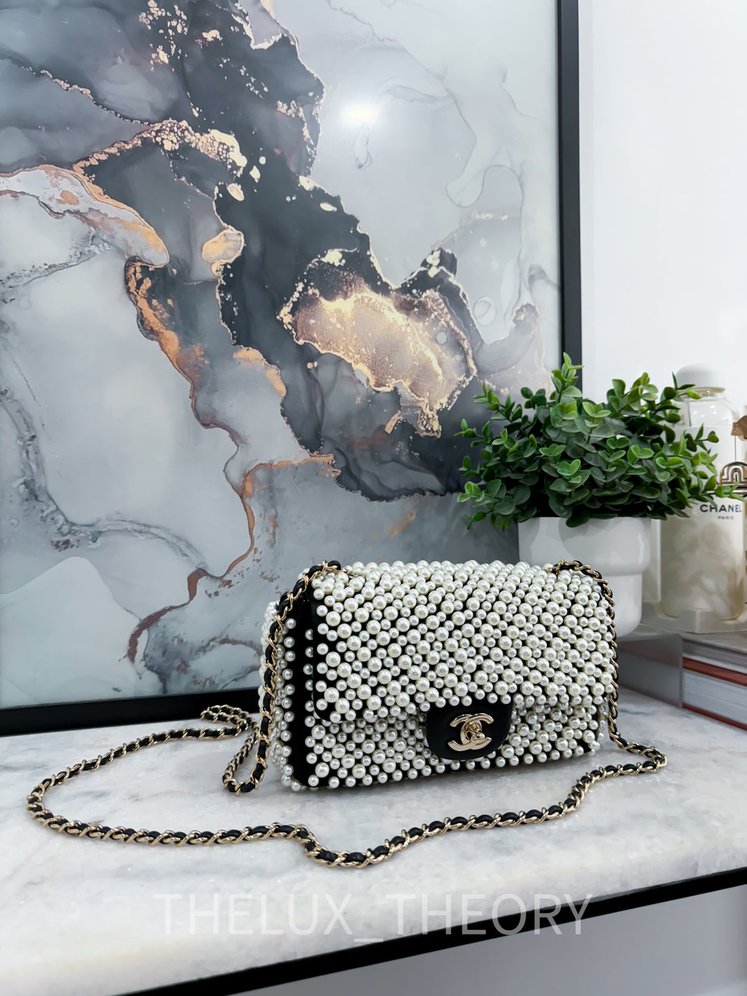 19S PEARL MINI RECTANGLE FLAP BAG