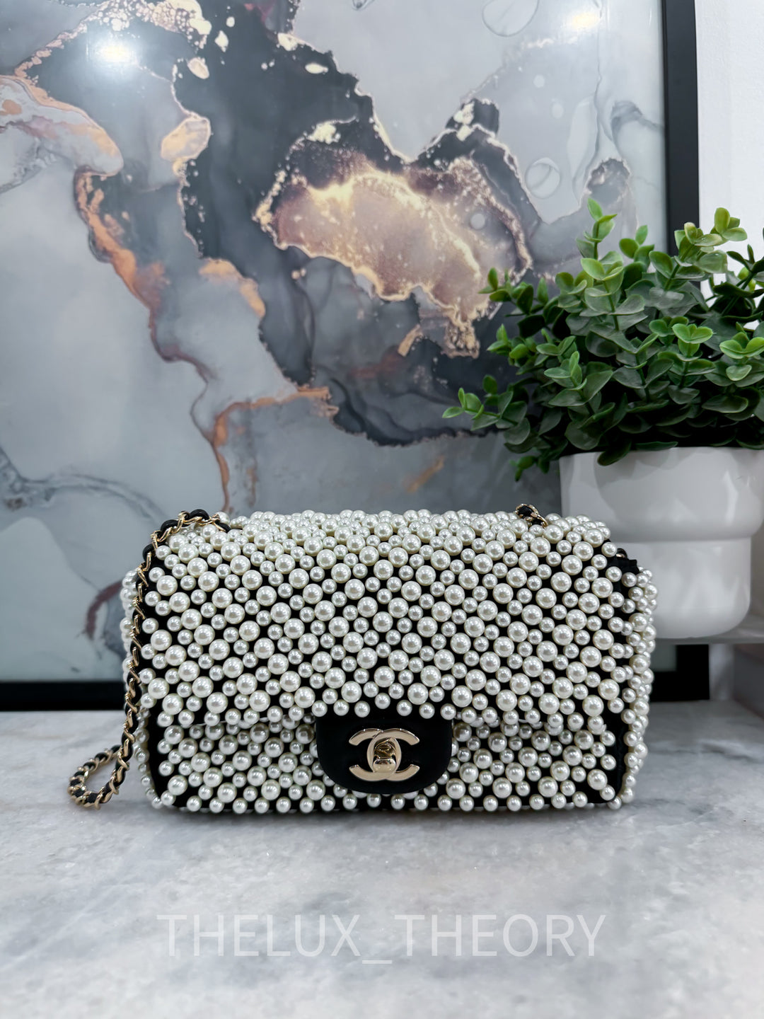 19S PEARL MINI RECTANGLE FLAP BAG