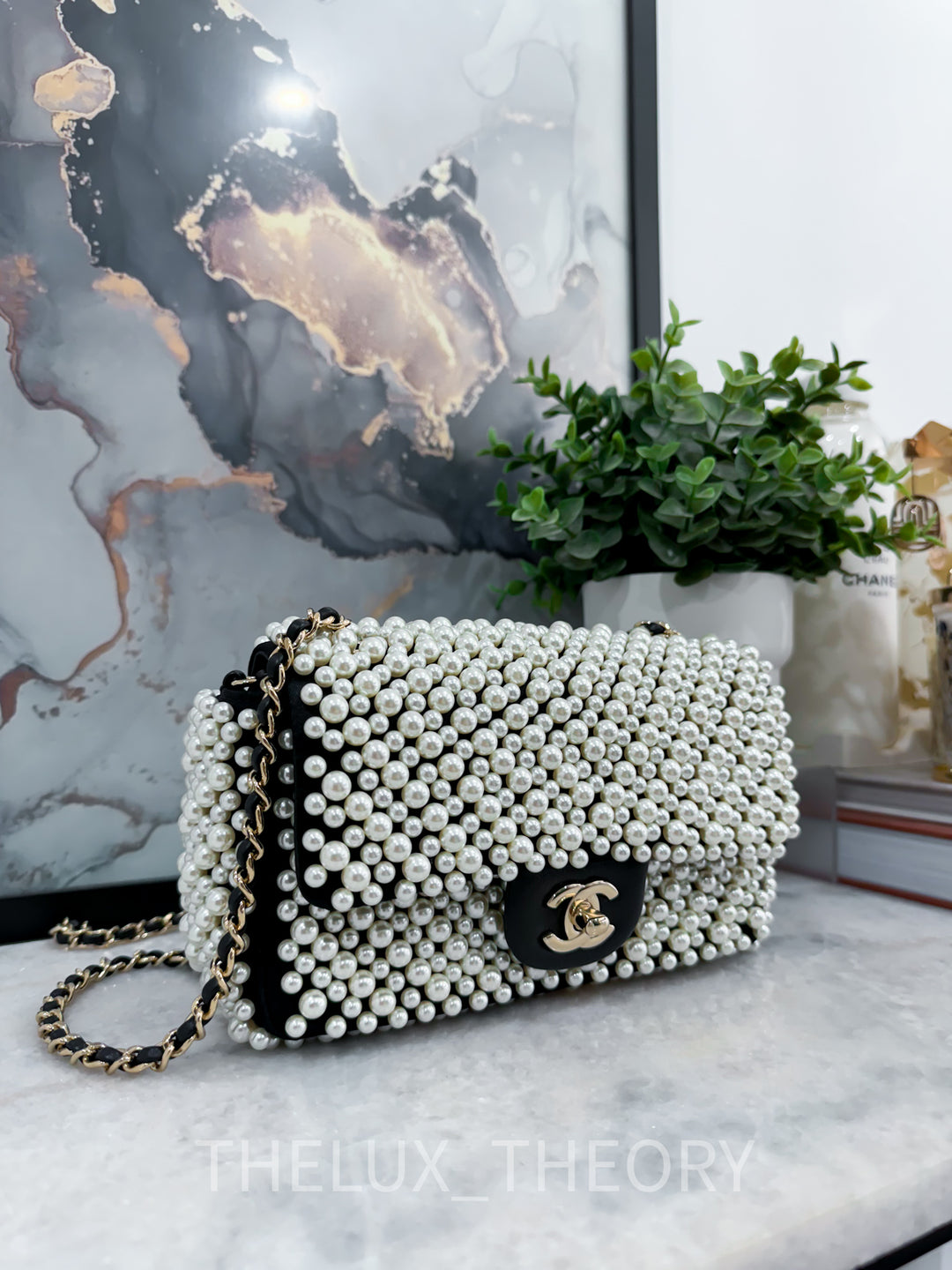 19S PEARL MINI RECTANGLE FLAP BAG