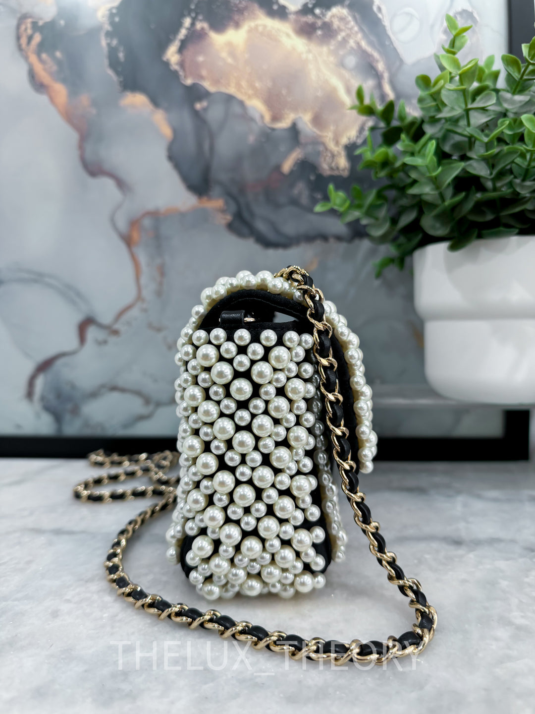 19S PEARL MINI RECTANGLE FLAP BAG