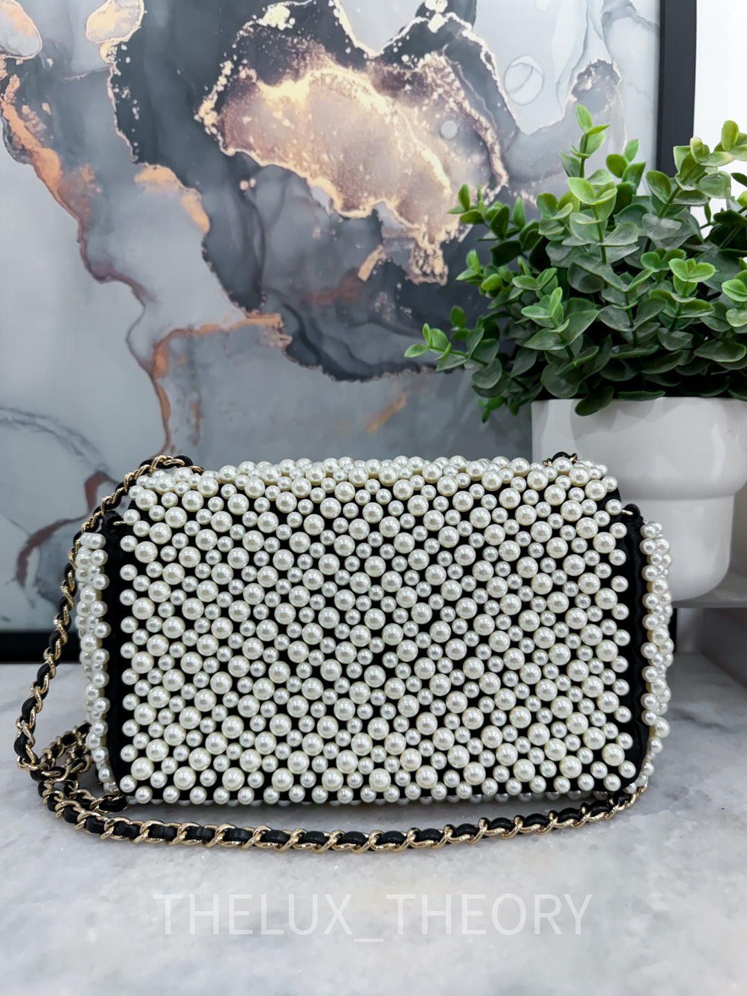 19S PEARL MINI RECTANGLE FLAP BAG