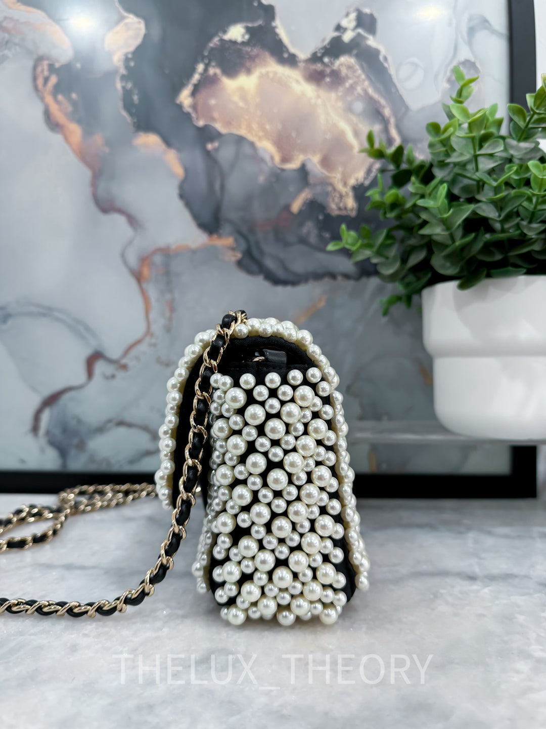 19S PEARL MINI RECTANGLE FLAP BAG