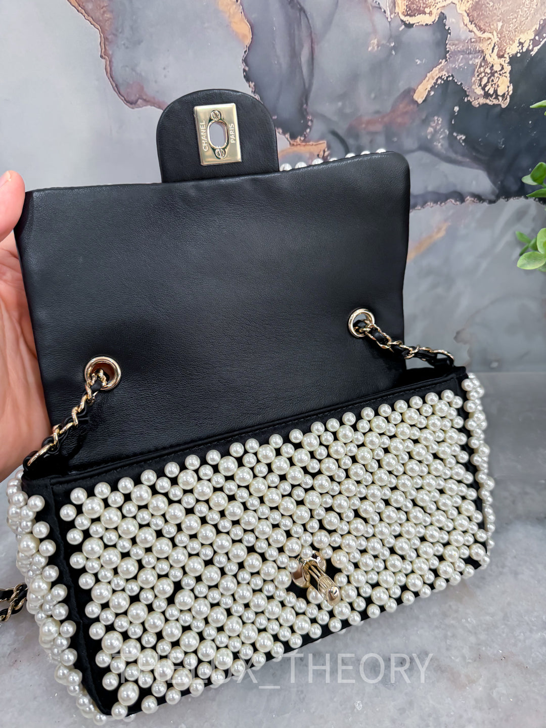 19S PEARL MINI RECTANGLE FLAP BAG