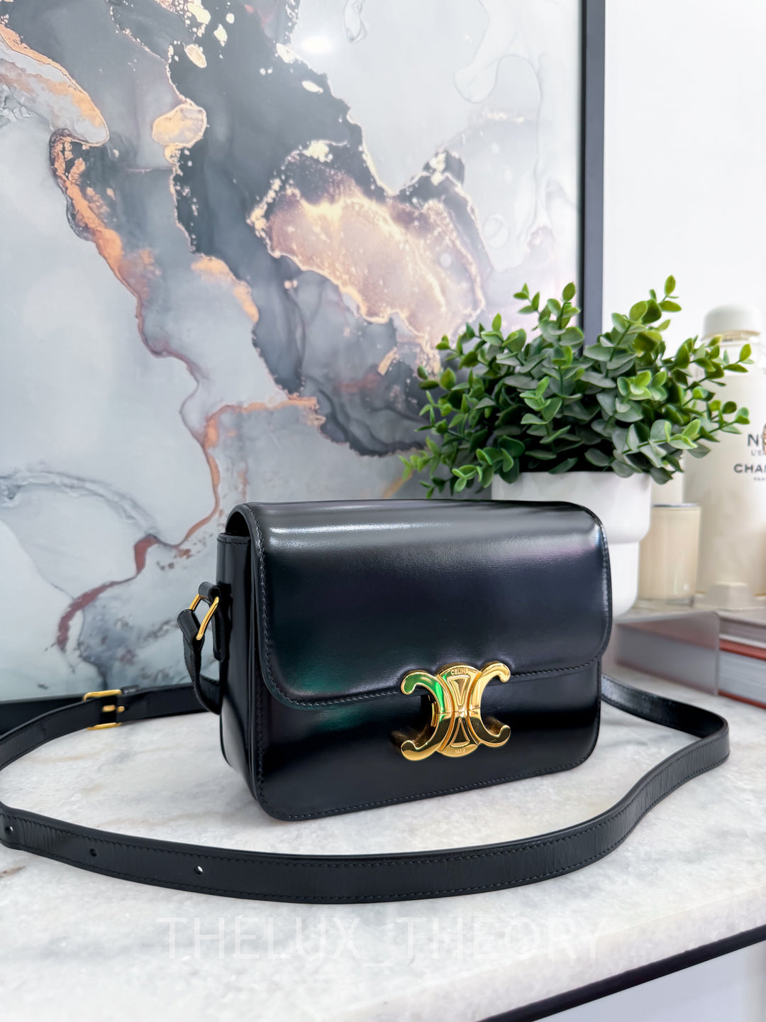 CELINE TRIOMPHE TEEN BLACK GOLD HARDWARE