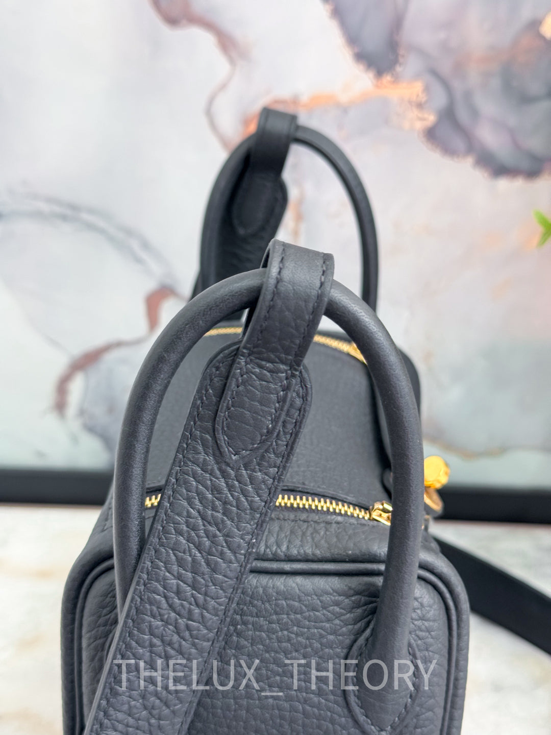 H MINI LINDY BLACK CLEMENCE GOLD HARDWARE (W 2024)