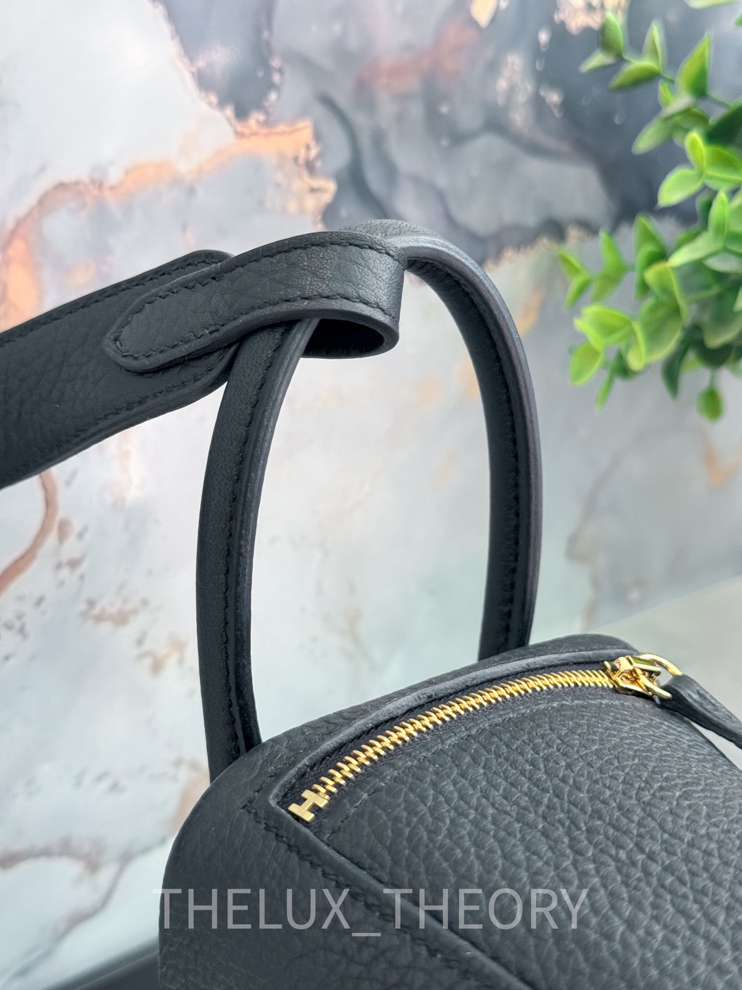 H MINI LINDY BLACK CLEMENCE GOLD HARDWARE (W 2024)