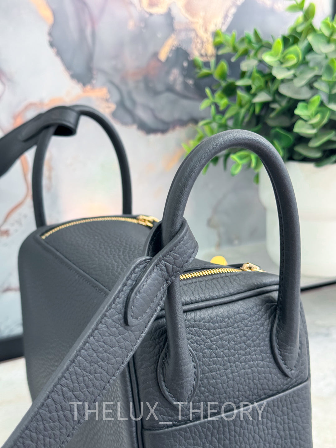 H MINI LINDY BLACK CLEMENCE GOLD HARDWARE (W 2024)