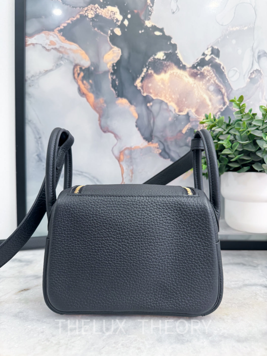 H MINI LINDY BLACK CLEMENCE GOLD HARDWARE (W 2024)