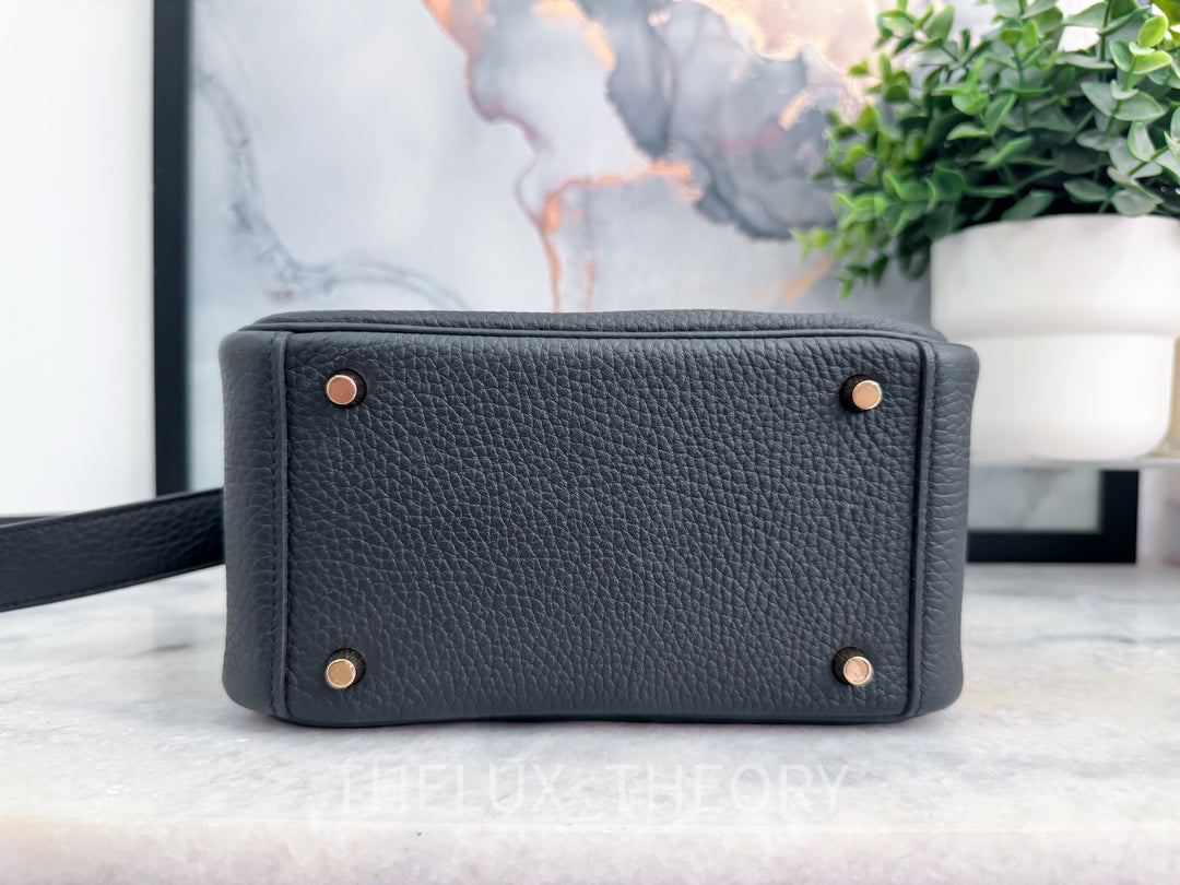H MINI LINDY BLACK CLEMENCE GOLD HARDWARE (W 2024)