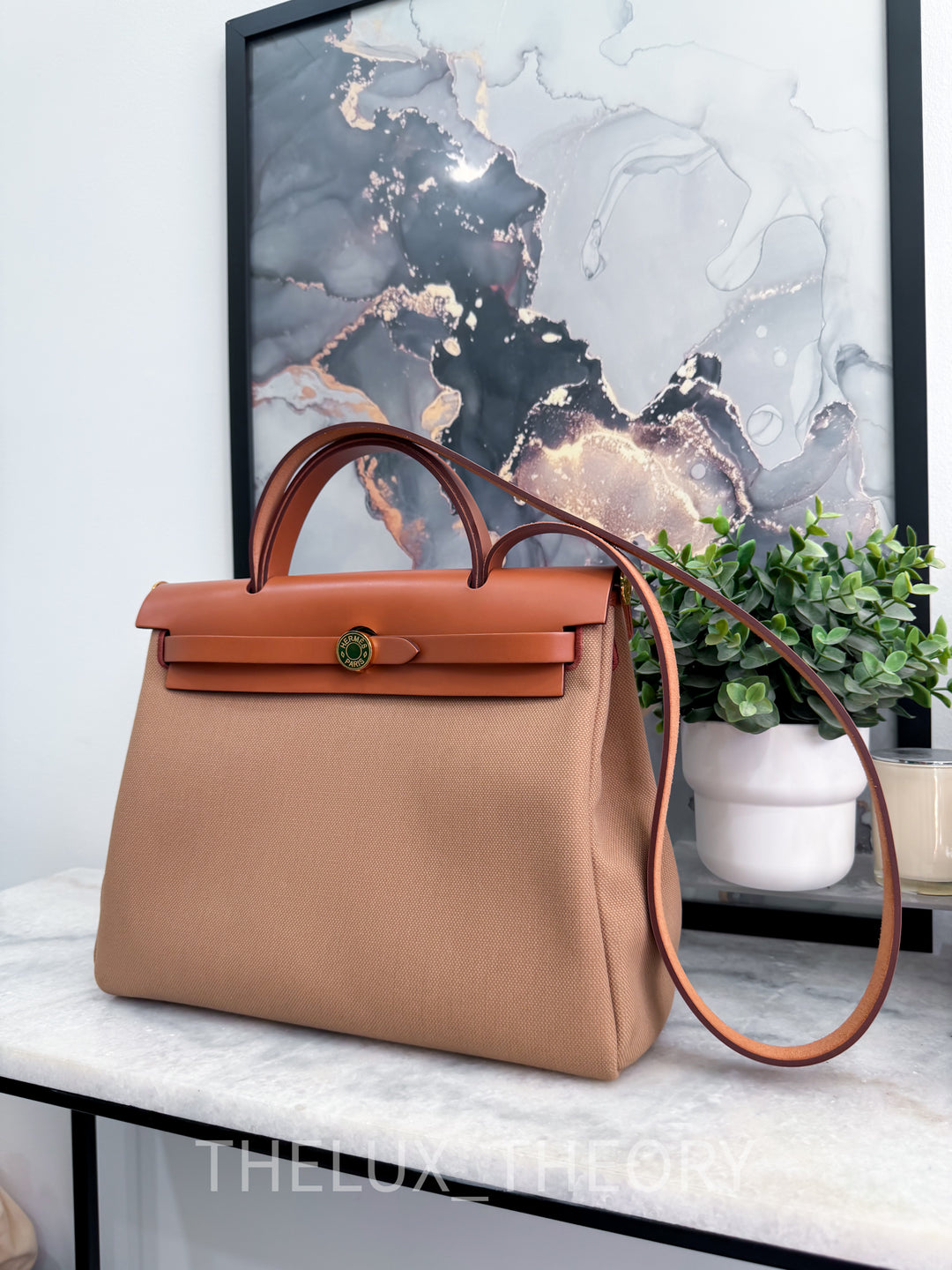 HERBAG ZIP 31 VACHE HUNTER CHAI/FAUVE