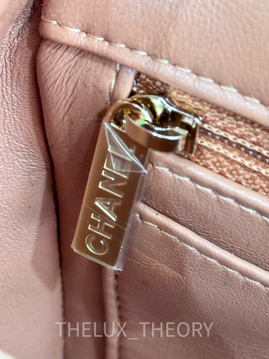 22S CARAMEL MINI RECTANGULAR LAMBSKIN LIGHT GOLD HARDWARE