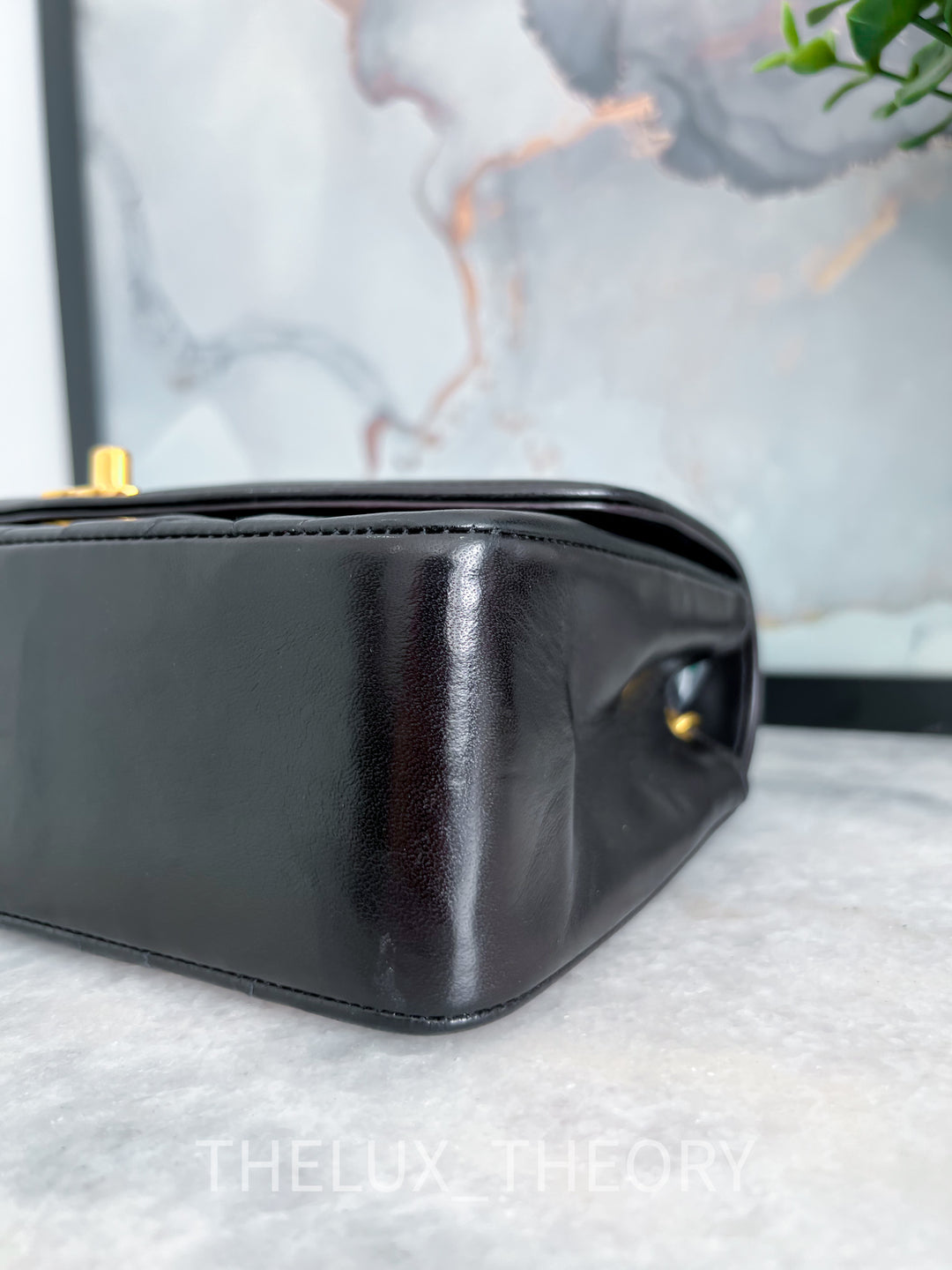 SMALL DIANA BLACK LAMBSKIN 24K GOLD HARDWARE