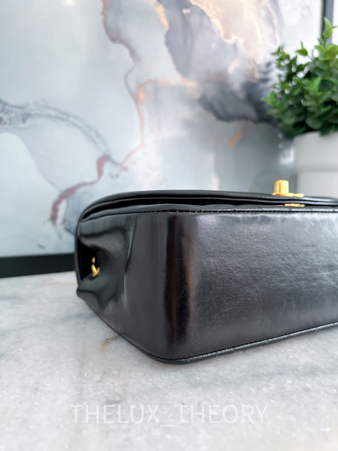 SMALL DIANA BLACK LAMBSKIN 24K GOLD HARDWARE