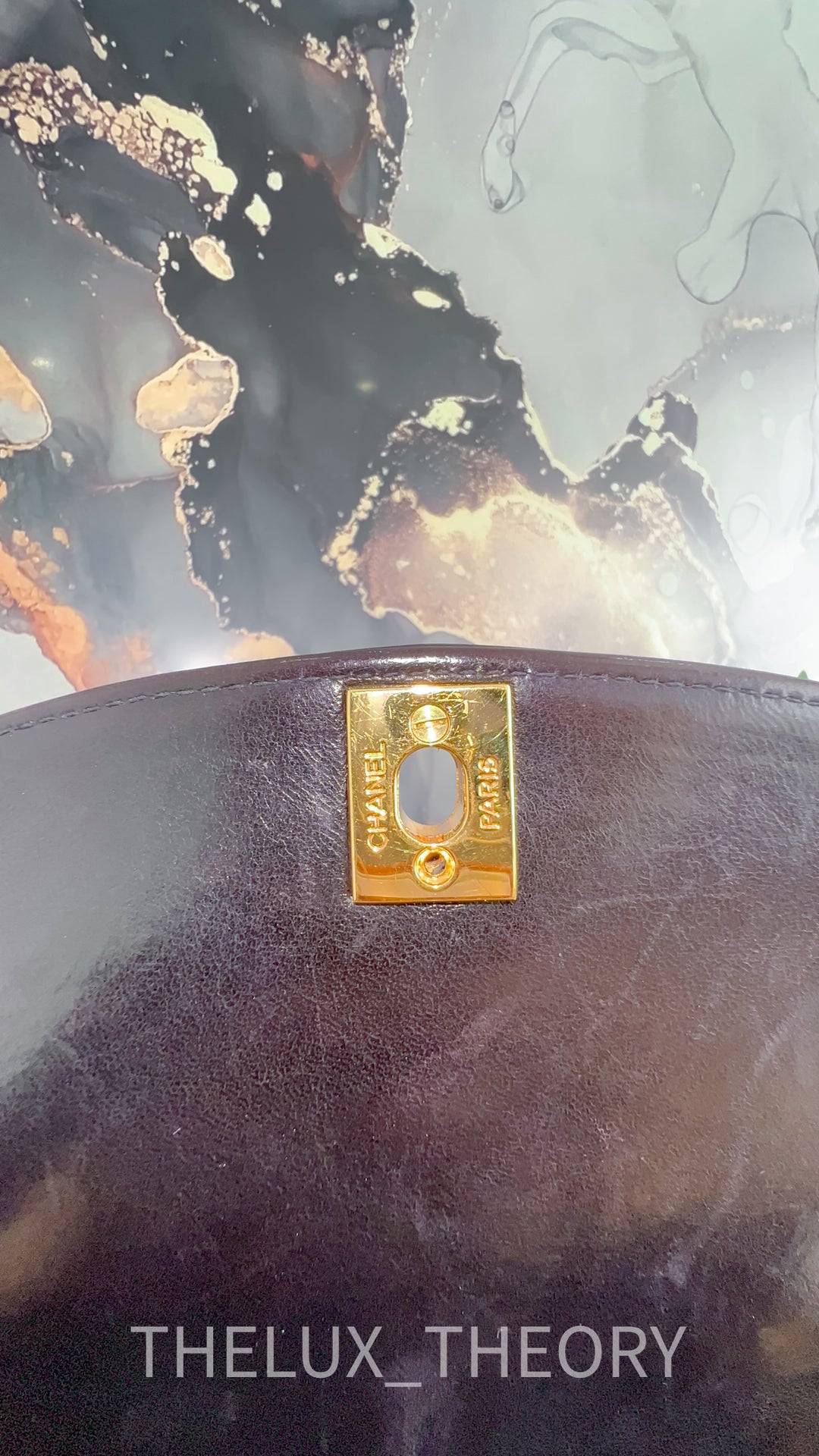 SMALL DIANA BLACK LAMBSKIN 24K GOLD HARDWARE