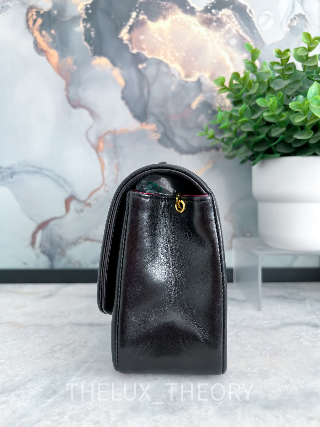SMALL DIANA BLACK LAMBSKIN 24K GOLD HARDWARE