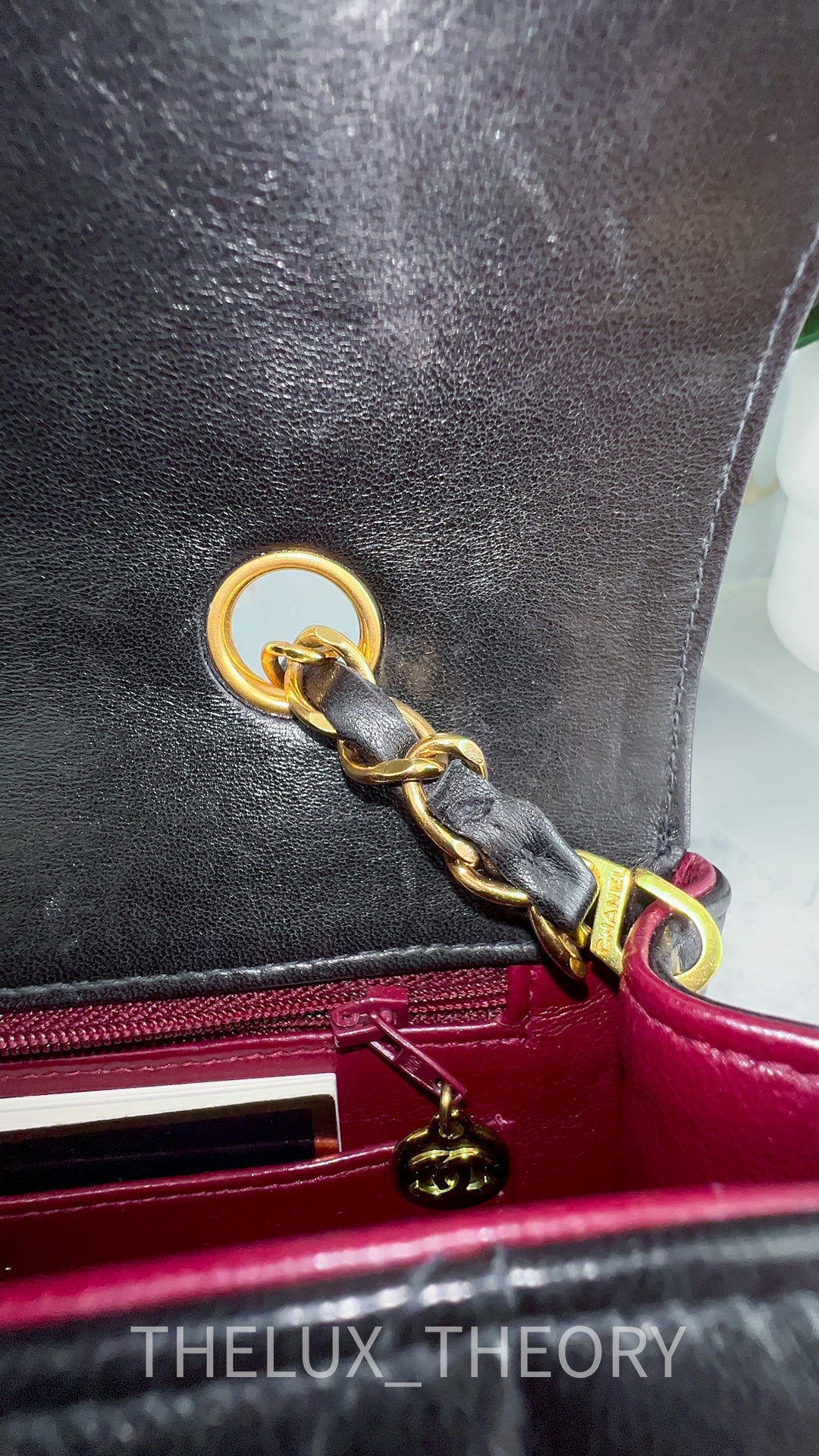 SMALL DIANA BLACK LAMBSKIN 24K GOLD HARDWARE