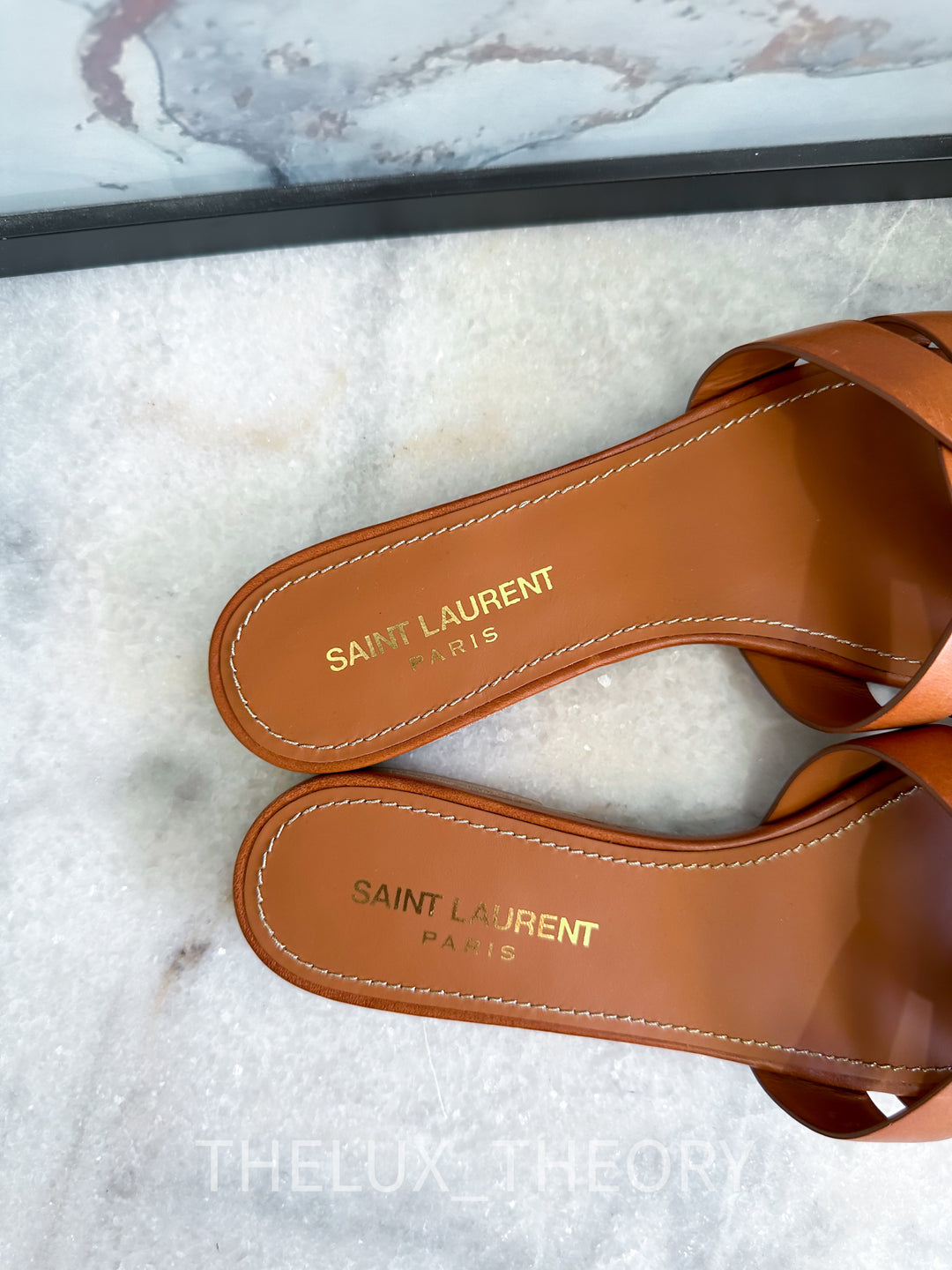 YSL TRIBUTE MULES TAN