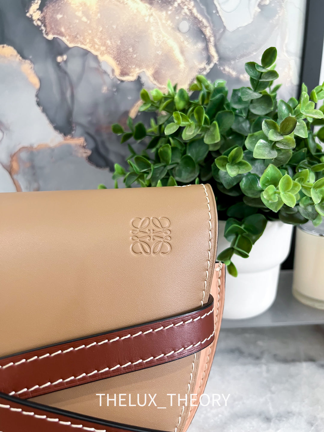 LOEWE SMALL GATE TRICOLOUR CALFSKIN